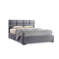 Baxton Studio BBT6481-Queen-Grey Sophie Grey Queen Size Platform Bed